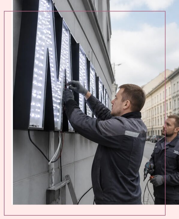 Изготовление и монтаж светодиодных LED вывесок в Большой Камне