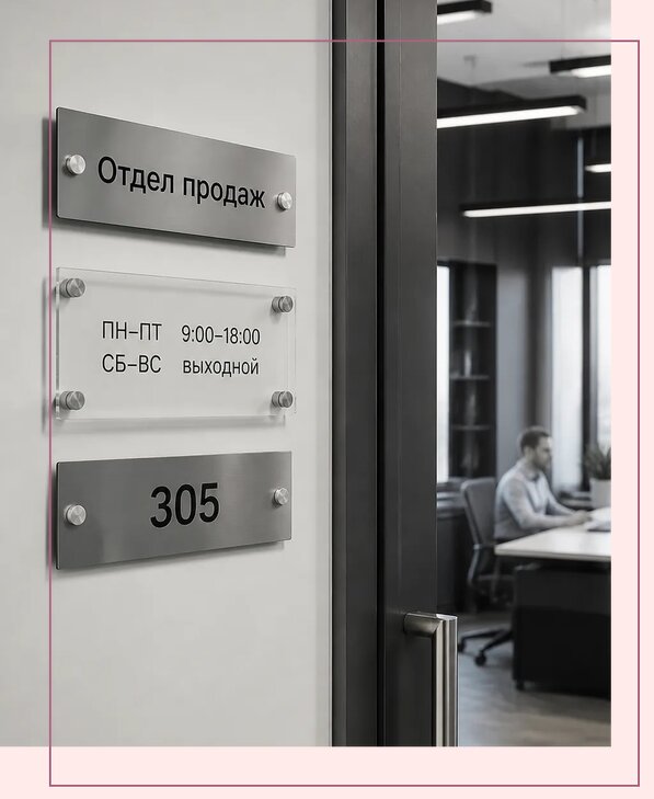 Офисные таблички на дверь в Большой Камне по цене от 4969 р. | Аванза-Бль